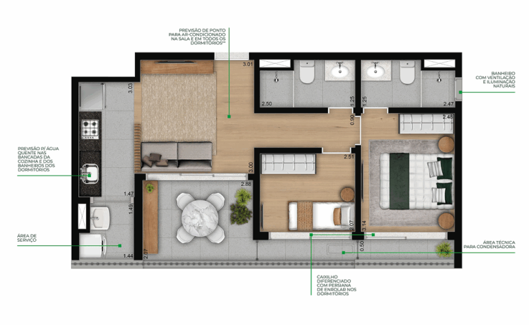 PLANTA PADRÃO 2 DORM